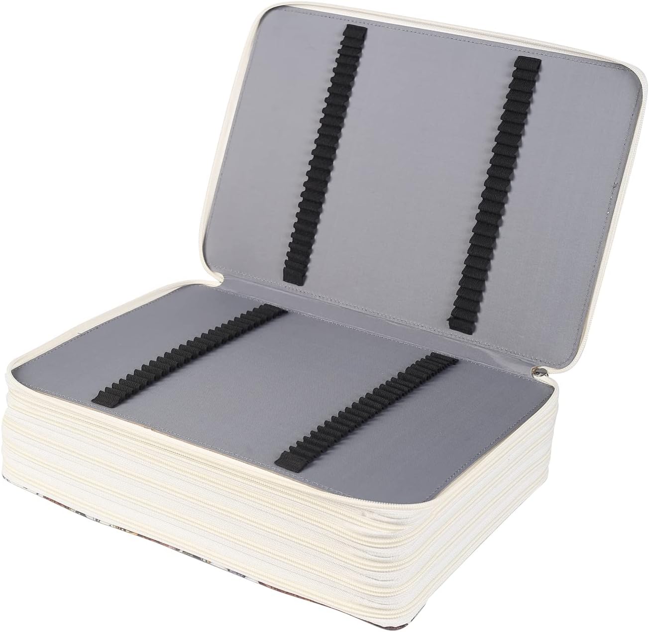 Shulaner Estuche para lápices de colores con cierre de cremallera, gran capacidad, estilo retro, con patrón de elementos, bolsa impermeable de tela