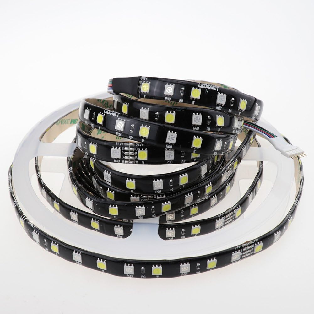 LEDENET Tira de luces LED flexibles de 16.4 pies SMD 5050 DC 24V 360LEDs RGBW blanco frío que cambia de color LED tira de luz LED PCB silicona