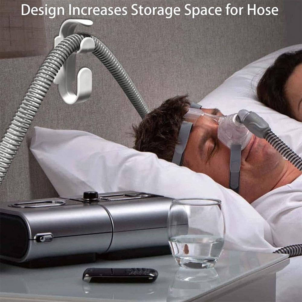 Soporte de manguera CPAP con función antidesenganche, colgador de manguera CPAP, antideslizante, autoadhesivo, universal