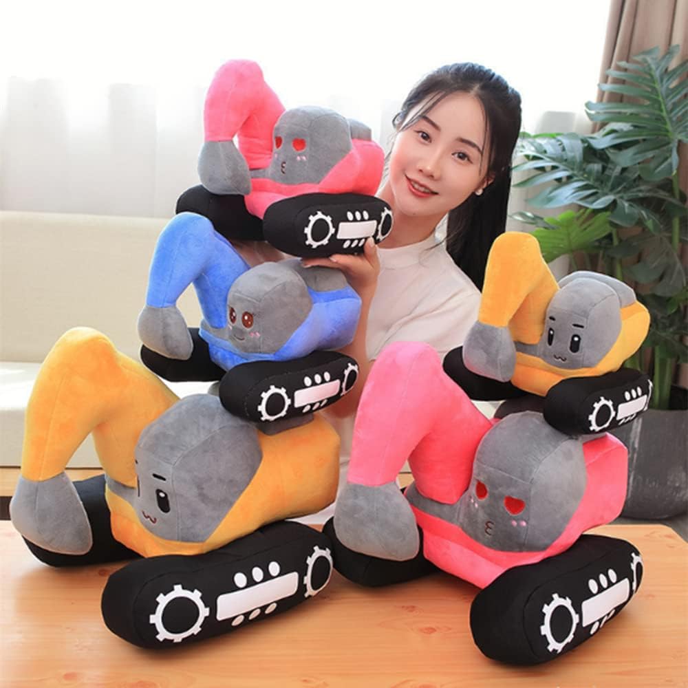 YUDONG Juguete de peluche de excavadora, juguete de construcción suave de 10 pulgadas, para cumpleaños de niños, Navidad, regalos de fiesta