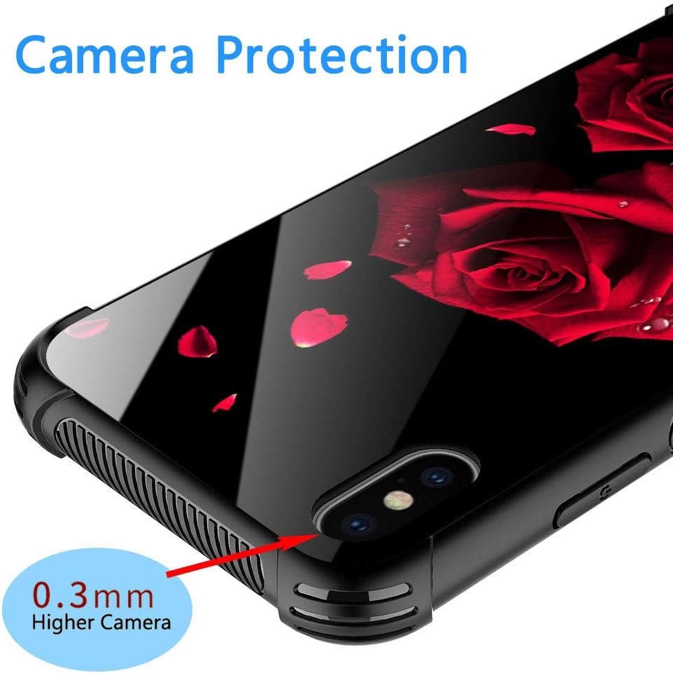 Funda compatible con iPhone XR, funda romántica de pétalos de rosa para iPhone XR, fundas para niñas y mujeres, diseño de patrón para iPhone XR