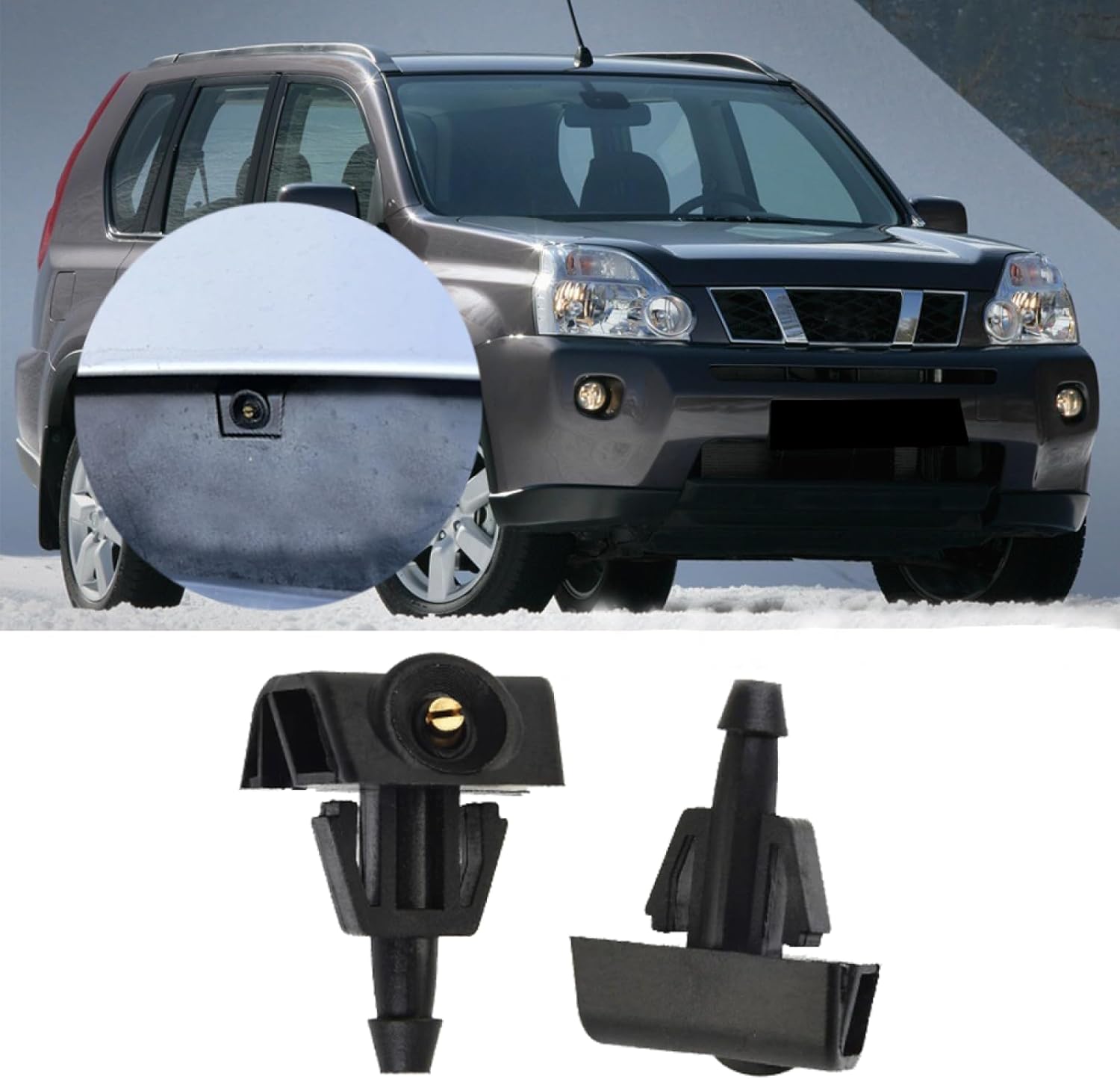 Chorros de lavado de parabrisas para Nissan X-Trail T31 2007-2013, 2 unids limpiaparabrisas limpiaparabrisas boquilla de pulverización de agua