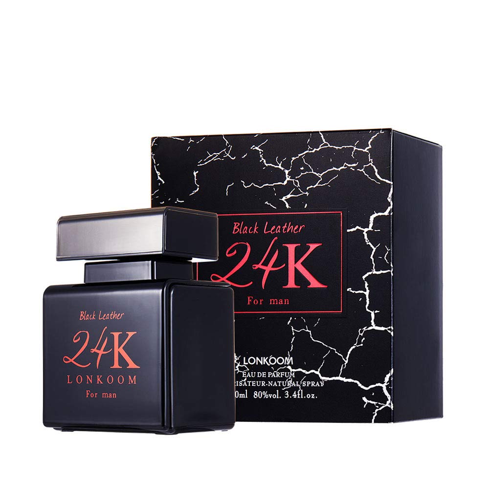 Piel negra de 24 quilates  Fragancia para hombres  Aroma de cuero sofisticado  Notas de perfume de azafrán, frambuesa, tomillo, jazmín, gamuza,