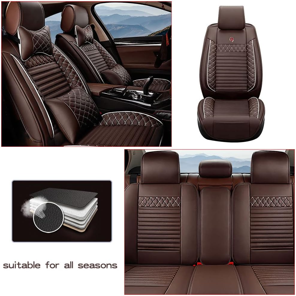 Funda de asiento delantero y trasero para Hyundai Elantra 2001-2025, accesorios de funda de asiento interior impermeable con 2 almohadas para el