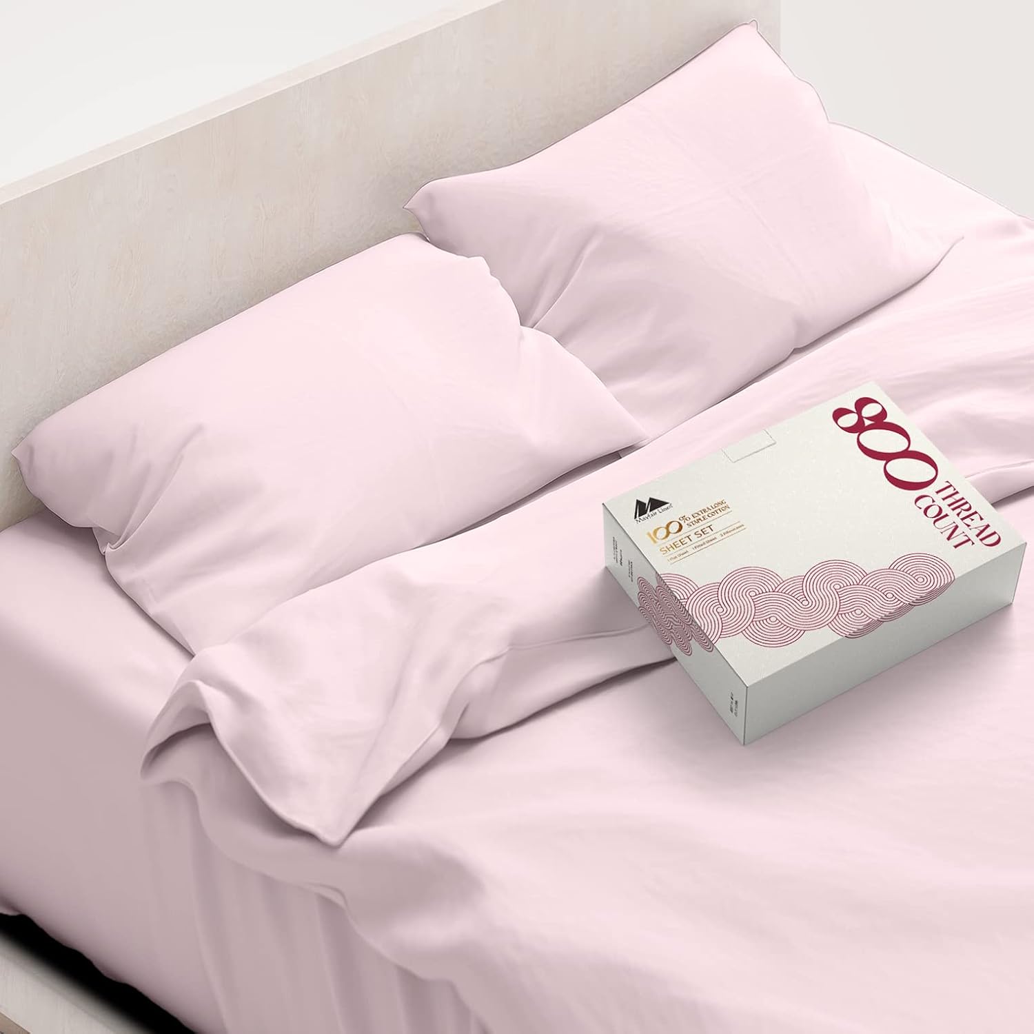 Mayfair Linen – Juego de sábanas de 100% algodón de fibra larga, tejido de satén que proporciona una sensación suave y sedosa, se adapta a colchones