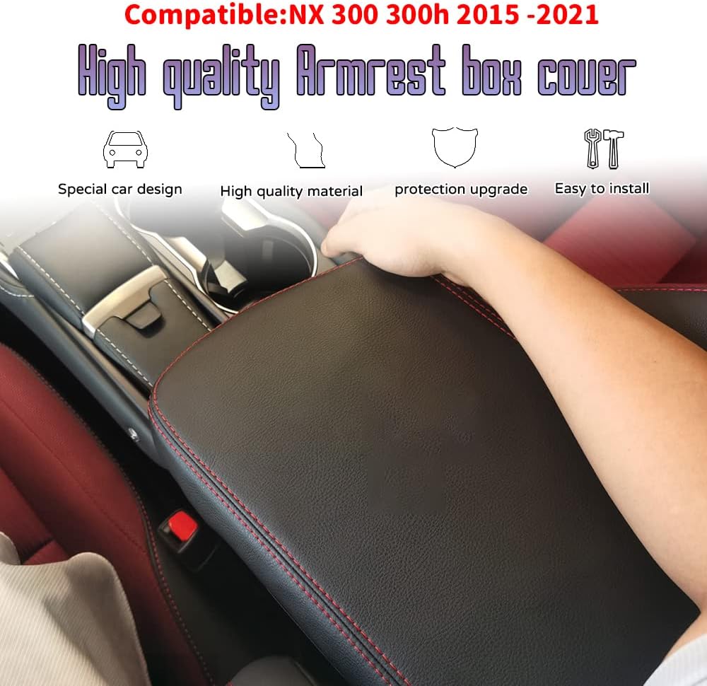 Accesorios interiores personalizados para Lexus NX 300 300h 2015 2016 2017 2018 2019 2020 2021 funda de cuero para reposabrazos centrales,