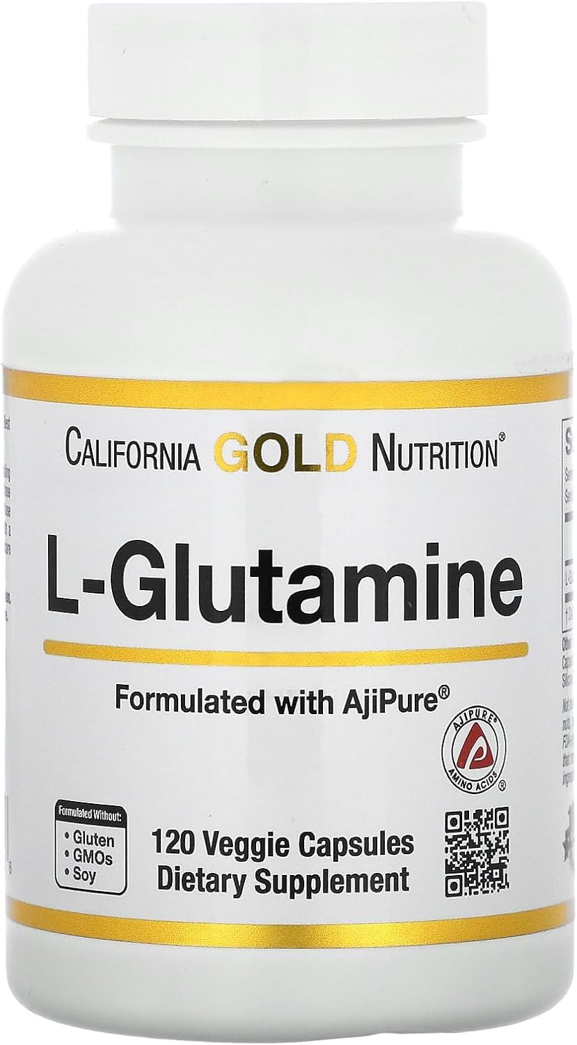 L-Glutamina, AjiPure, 500 mg, 120 Cápsulas Vegetales, California Gold Nutrition