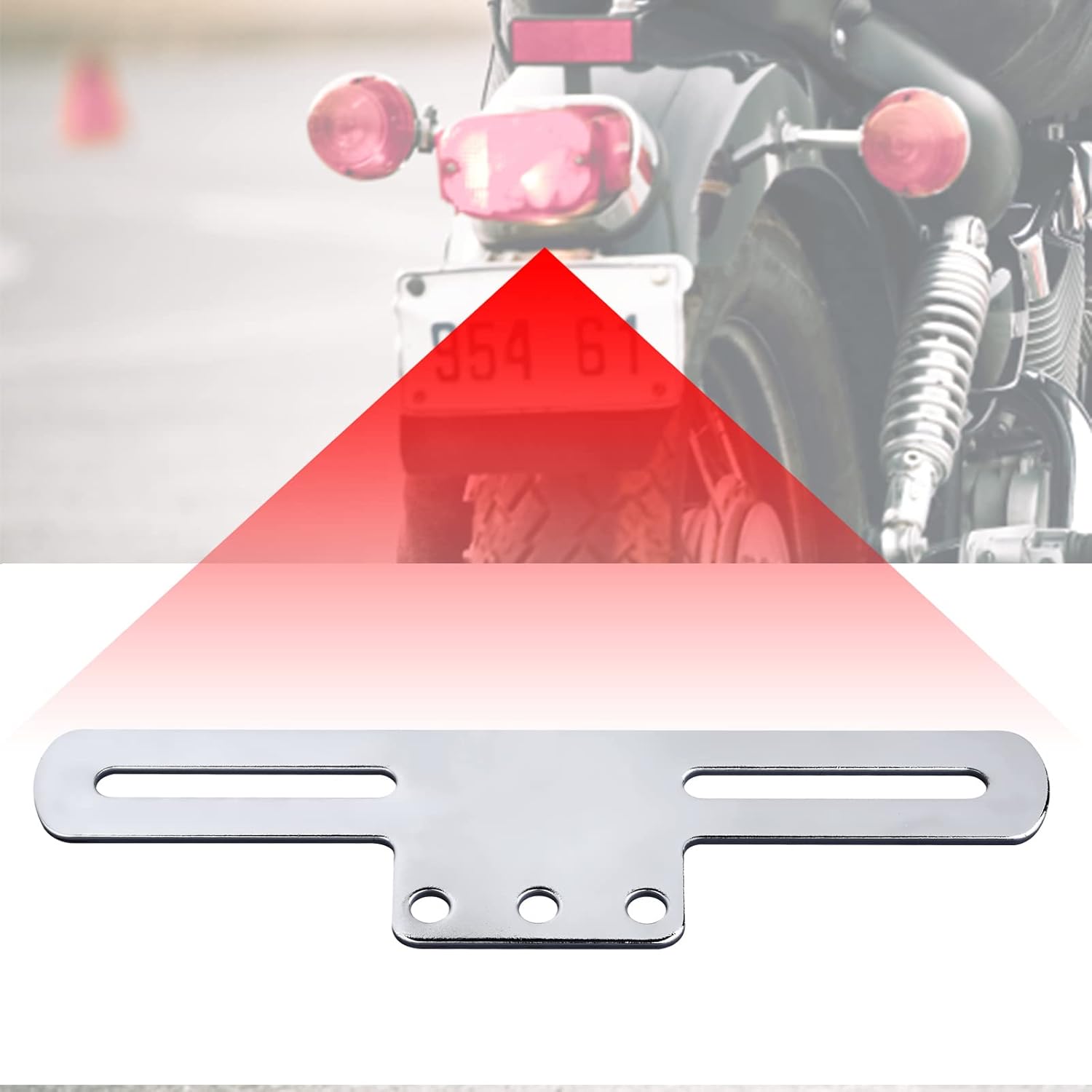Soporte de aluminio para placa de matrícula con soporte de luz para remolques, camiones, automóviles, motocicletas, marco de matrícula ajustable