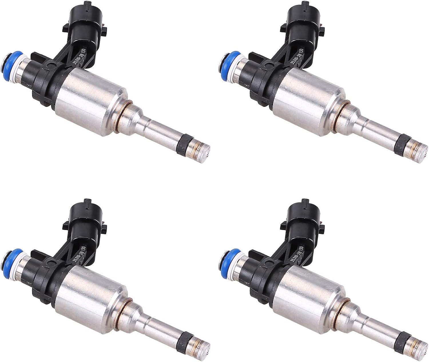 Vorally Juego de 4 inyectores de combustible compatibles con Hyundai Accent Veloster Kia Rio Soul 2012-2017, inyector de combustible no turbo,