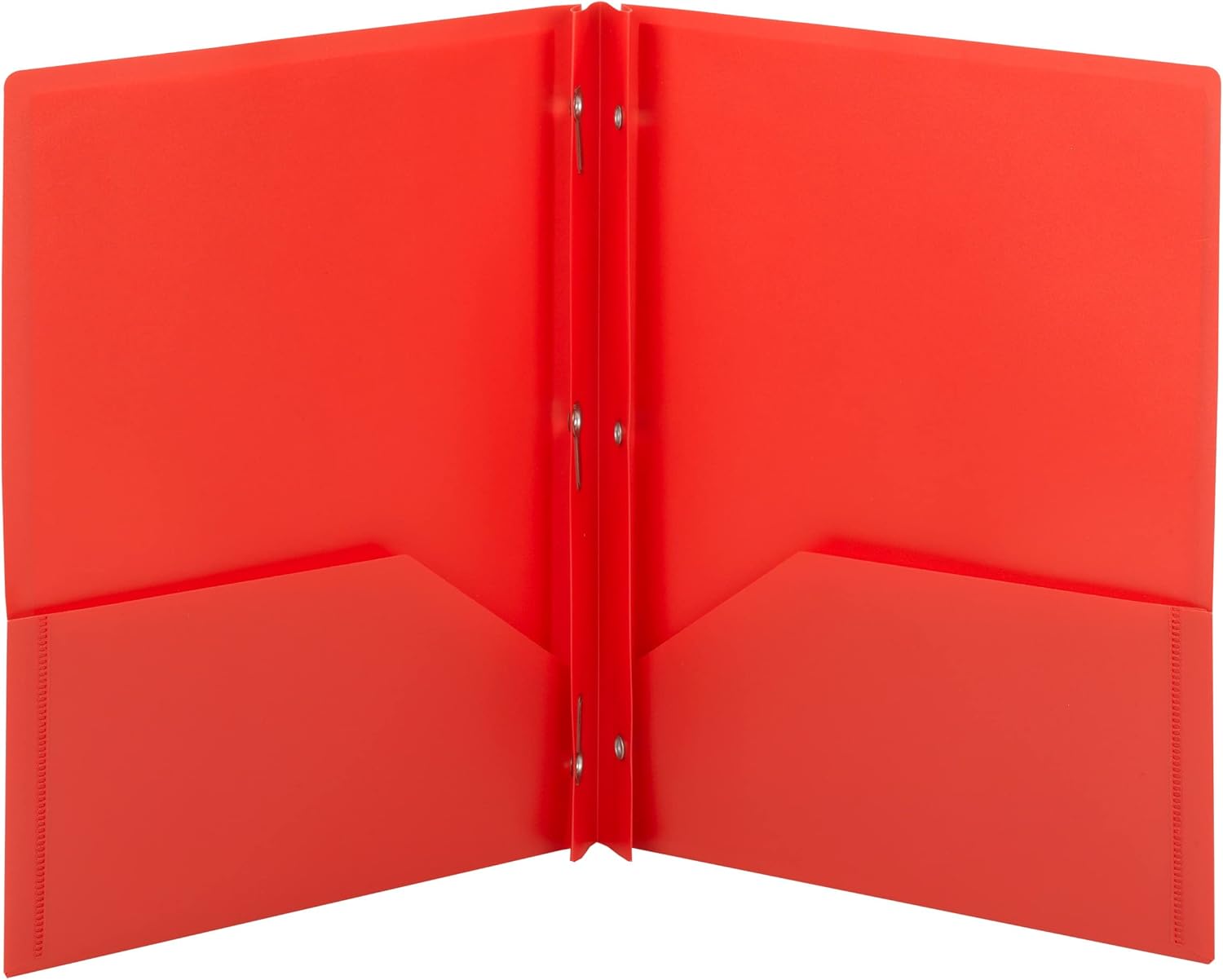 Poly Two-Pocket carpeta WFasteners, 11 x 8 12, Rojo, 25Box