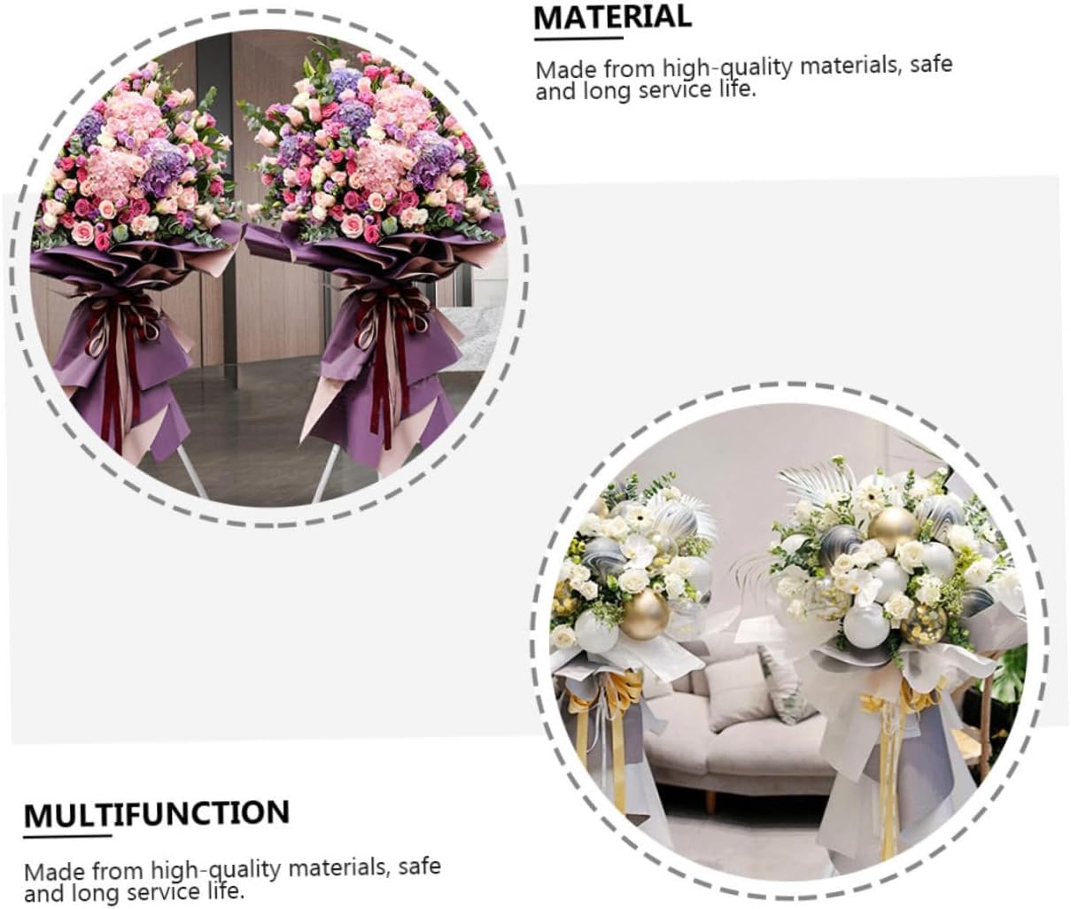 SEWACC Soporte de columna de jarrón de metal, 1 unidad, estante de flores de plástico, mesa de comedor blanca, soporte para maceta de flores