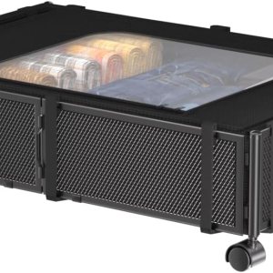 Almacenamiento debajo de la cama con ruedas, cajón de almacenamiento plegable debajo de la cama con tapa y cremallera, contenedor de metal rodante Almacenamiento debajo de la cama con ruedas, cajón de almacenamiento plegable debajo de la cama con tapa y cremallera, contenedor de metal rodante