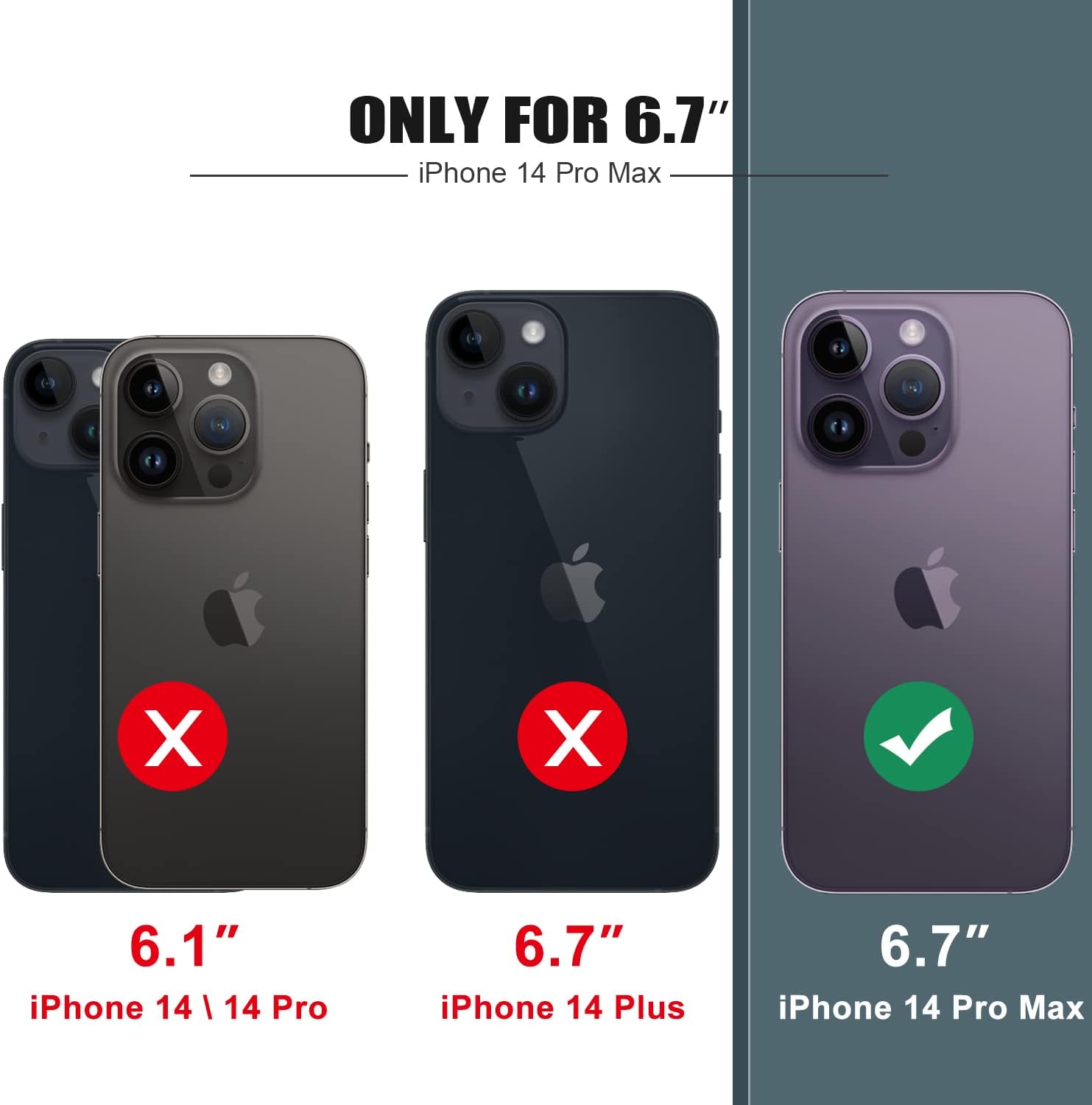 Goodon Funda para iPhone 14 Pro Max con protector de pantalla y protector de lente de cámara, probada contra caídas militares desde 6 pies, funda