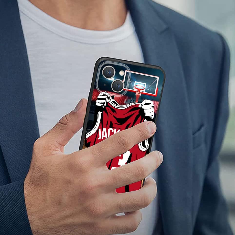 VNGDA Nombre y número personalizados de bricolaje  Houston Basketball Jersey  Funda de silicona líquida para iPhone 15 14 Pro Max 13 12 11 Xs Max Xr