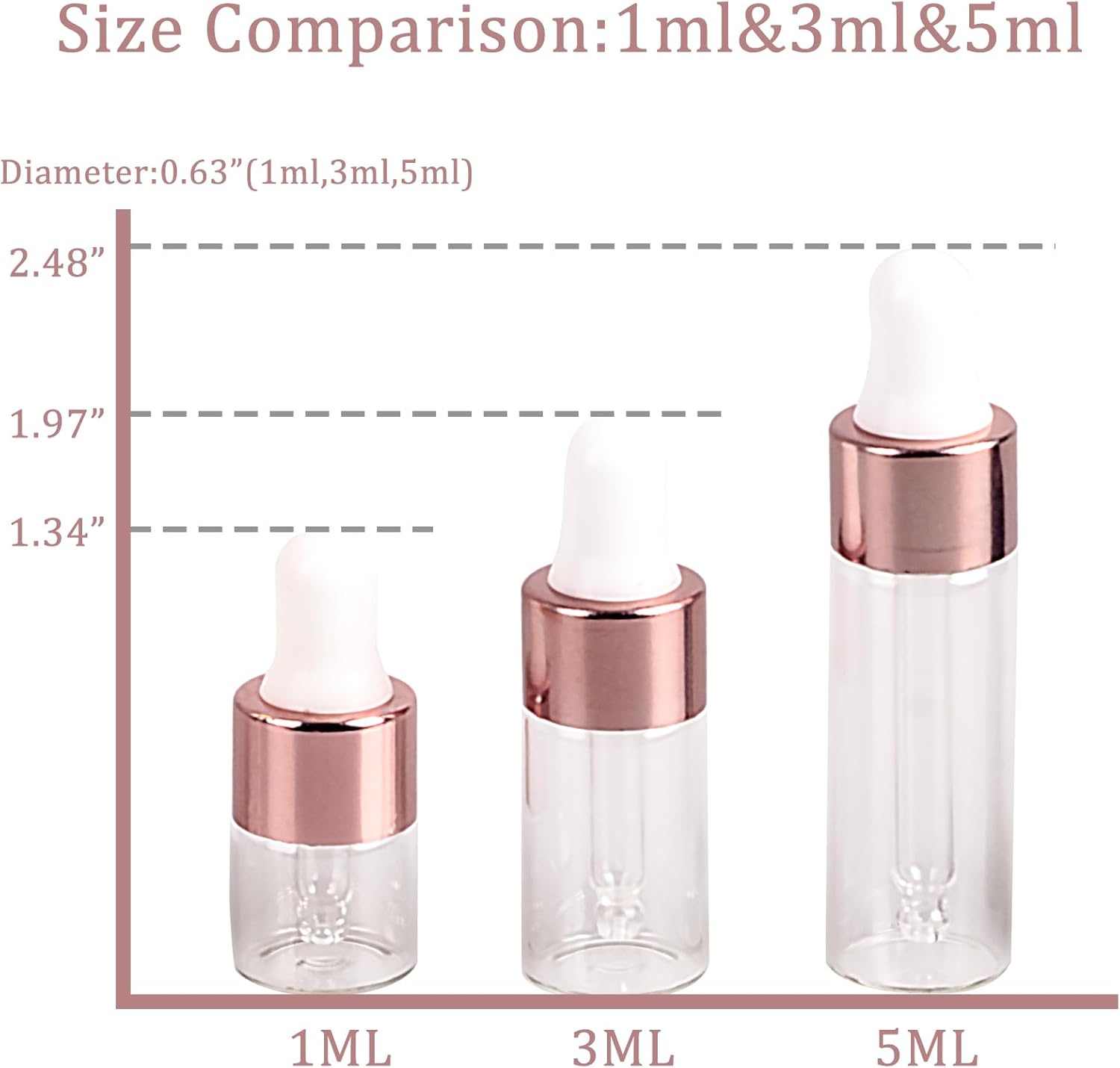 Easeen 50 botellas cuentagotas de muestra, mini botellas cuentagotas de 0.11 onzas líquidas con 2 cuentagotas de plástico para viajar, aceites