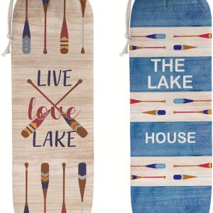 Lake House Decor – Juego de 2 dispensadores de bolsas de plástico para tienda de comestibles, almacenamiento y organización de bolsas de Lake House Decor – Juego de 2 dispensadores de bolsas de plástico para tienda de comestibles, almacenamiento y organización de bolsas de