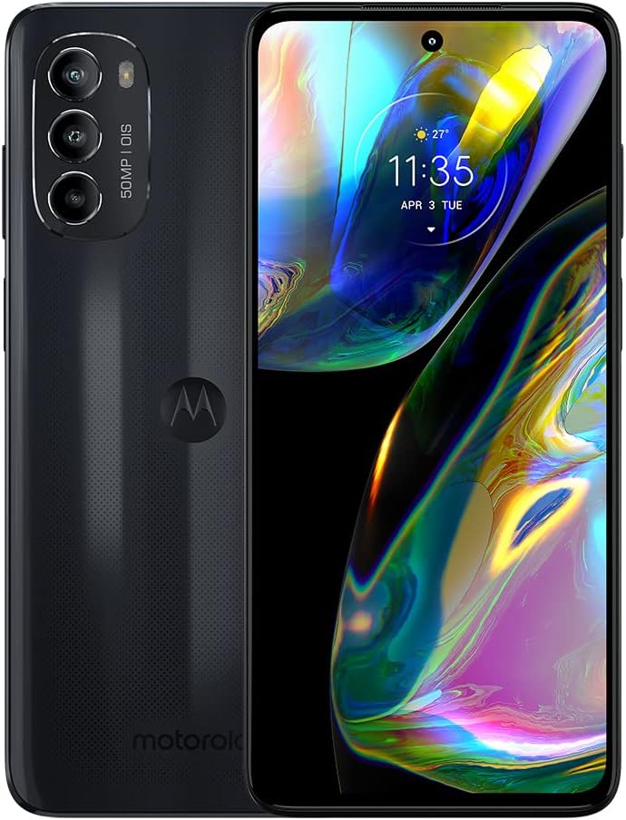 Motorola Moto G82 5G Single SIM  6 GB de RAM + 128 GB de almacenamiento interno  Altavoces estéreo con Dolby Atmos  Cámara principal OIS de 50 MP