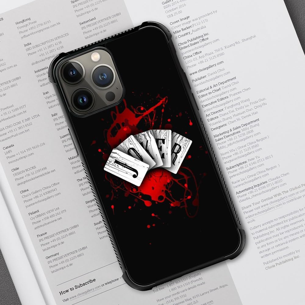 ZHEGAILIAN Funda compatible con iPhone 15 Pro, Joker Cards 15 Pro para hombresniños, esquinas reforzadas UNBreak Fashoin, cubierta trasera de TPU
