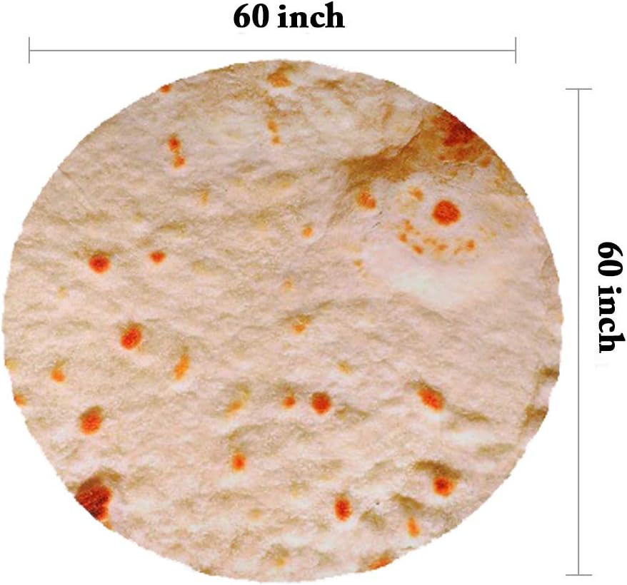 Wrap Blanket Food Creations – Manta original, toalla de playa redonda suave y cómoda, manta perfectamente redonda para niños y adultos, diámetro de