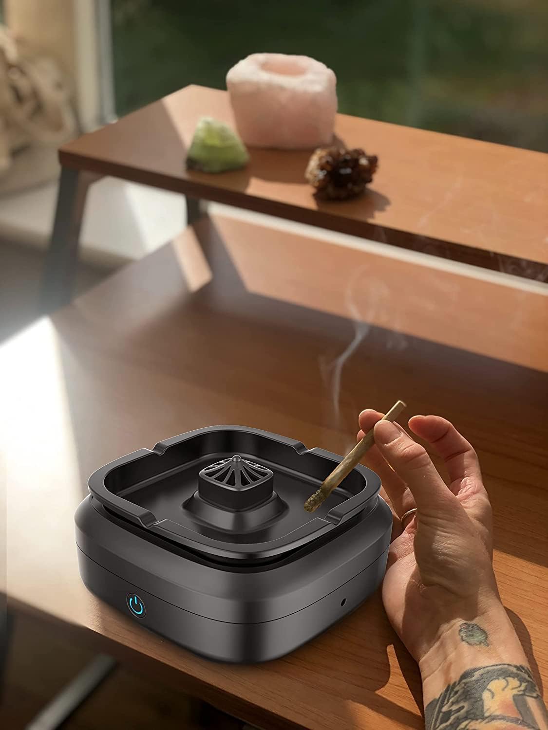 Cenicero multifuncional sin humo, regalos para hombres, ideas de regalo para el día del padre, cenicero sin humo para interiores y exteriores,