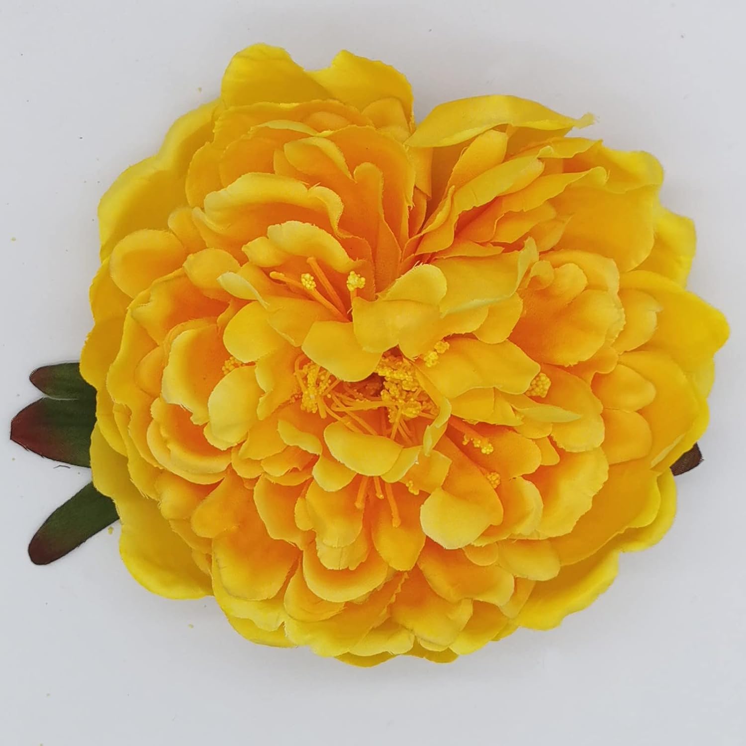 Broche de flores de peonía para el cabello, horquilla Hanfu para dama de honor, broche de flores, decoración de boda (talla única, amarillo)