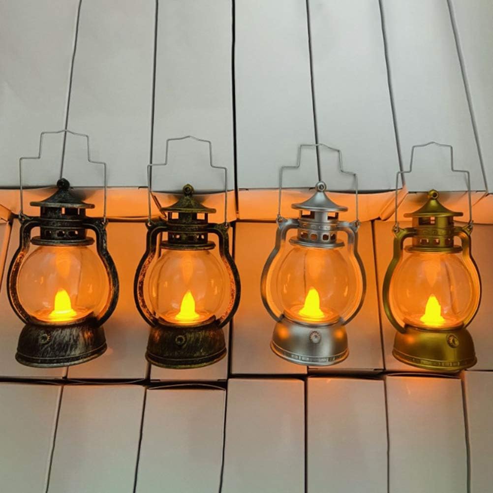 3 lámparas de aceite pequeñas retro decorativas con luz LED, interruptor ajustable, lámparas de aceite, luces nocturnas de Halloween para el hogar,