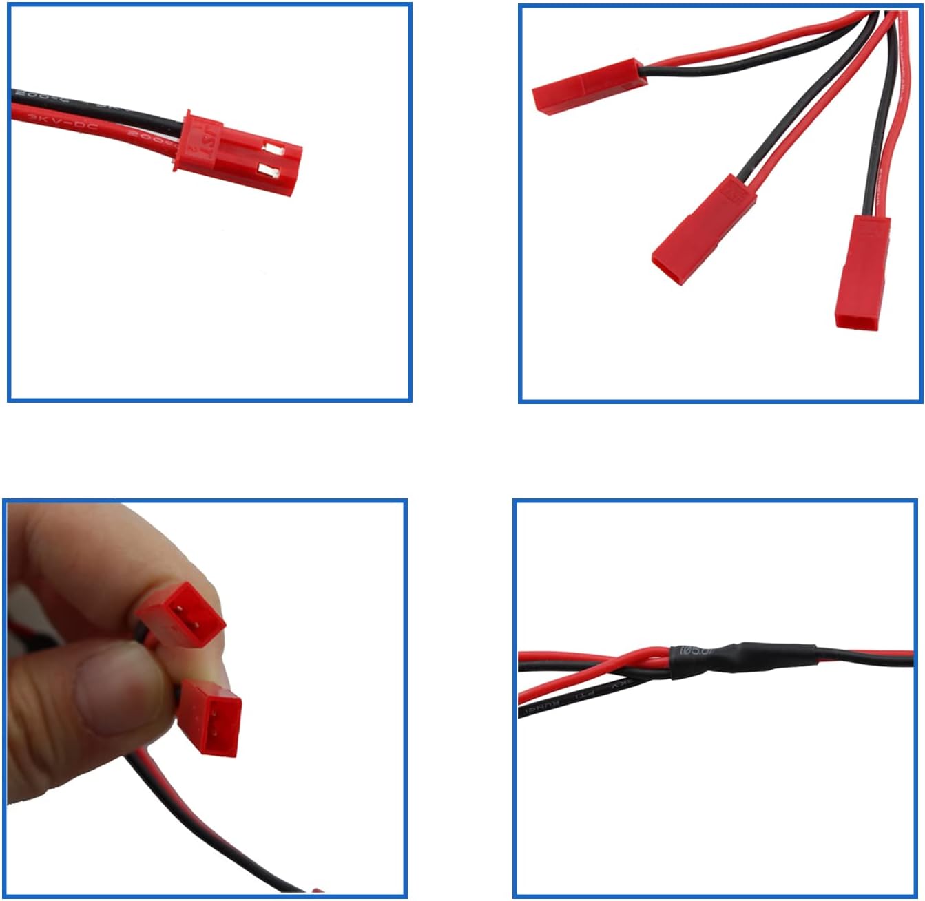 Maxmoral 6 unids JST Divisor de enchufe JST macho hembra Y Cable JST Y adaptador paralelo arnés JST a JR adaptador para ventilador de enfriamiento
