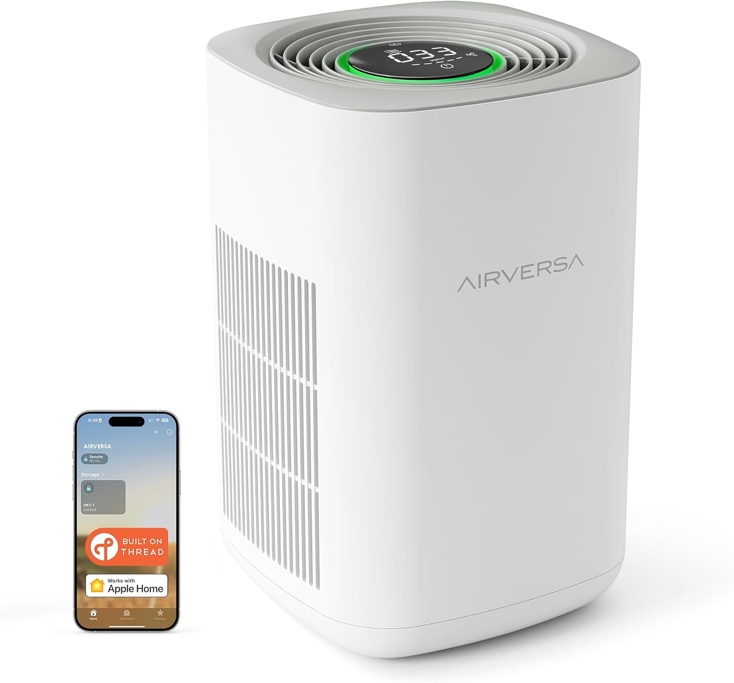 HomeKit Purificador de aire sobre hilo funciona con Apple Home (requiere Apple Home Hub) 3 etapas H13 True HEPA Smart Air Cleaner 1000 pies