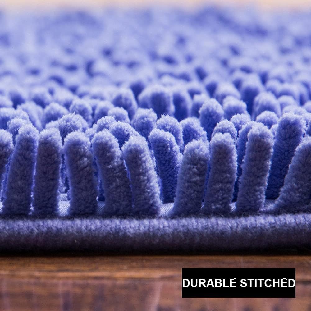 Tapete de baño semicírculo de felpilla, extra suave y súper absorbente, de secado rápido, lavable a máquina, alfombra de felpa para bañera, ducha,