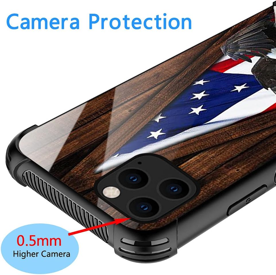 DJSOK Funda compatible con iPhone 11 Pro Max, funda de bandera estadounidense de águila para iPhone 11 Pro Max, fundas para hombres y niñas, a