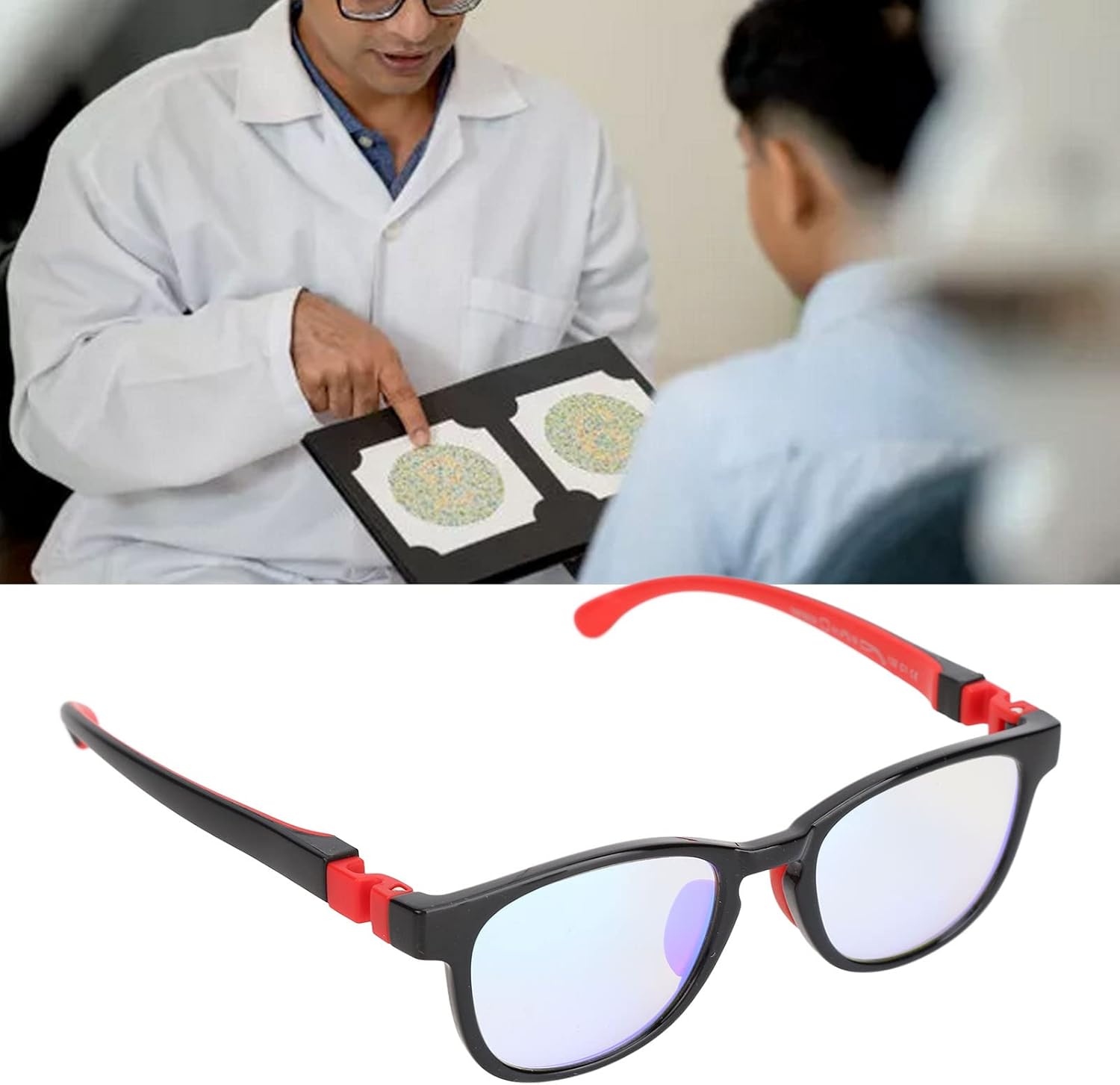 Yinhing Lentes daltónicos para niños, mejoran la percepción del color, gafas portátiles para trastornos de la visión del color, gafas daltónicas