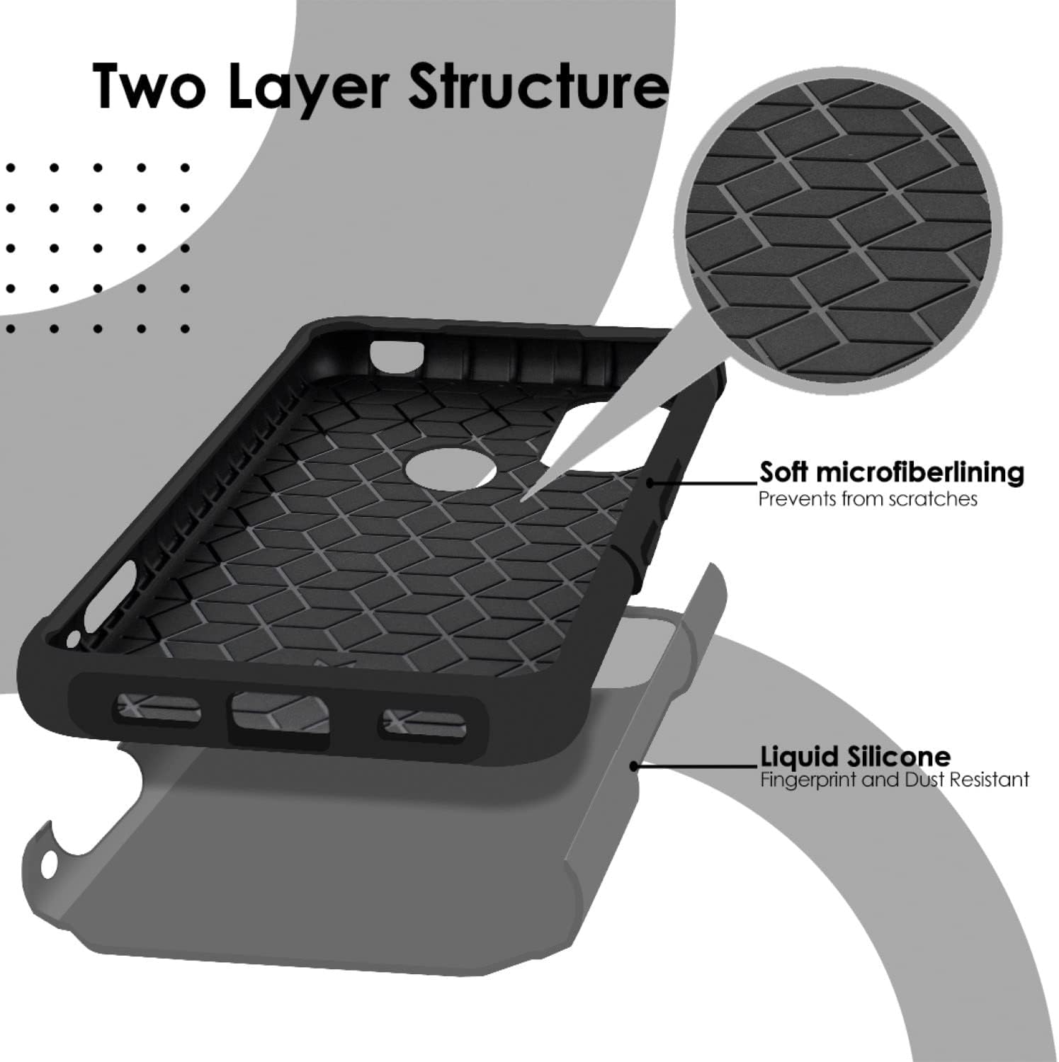 TJS Funda compatible con TCL 30 XE 5G en pulgadas, funda híbrida de doble capa a prueba de golpes, protección contra caídas (gris)