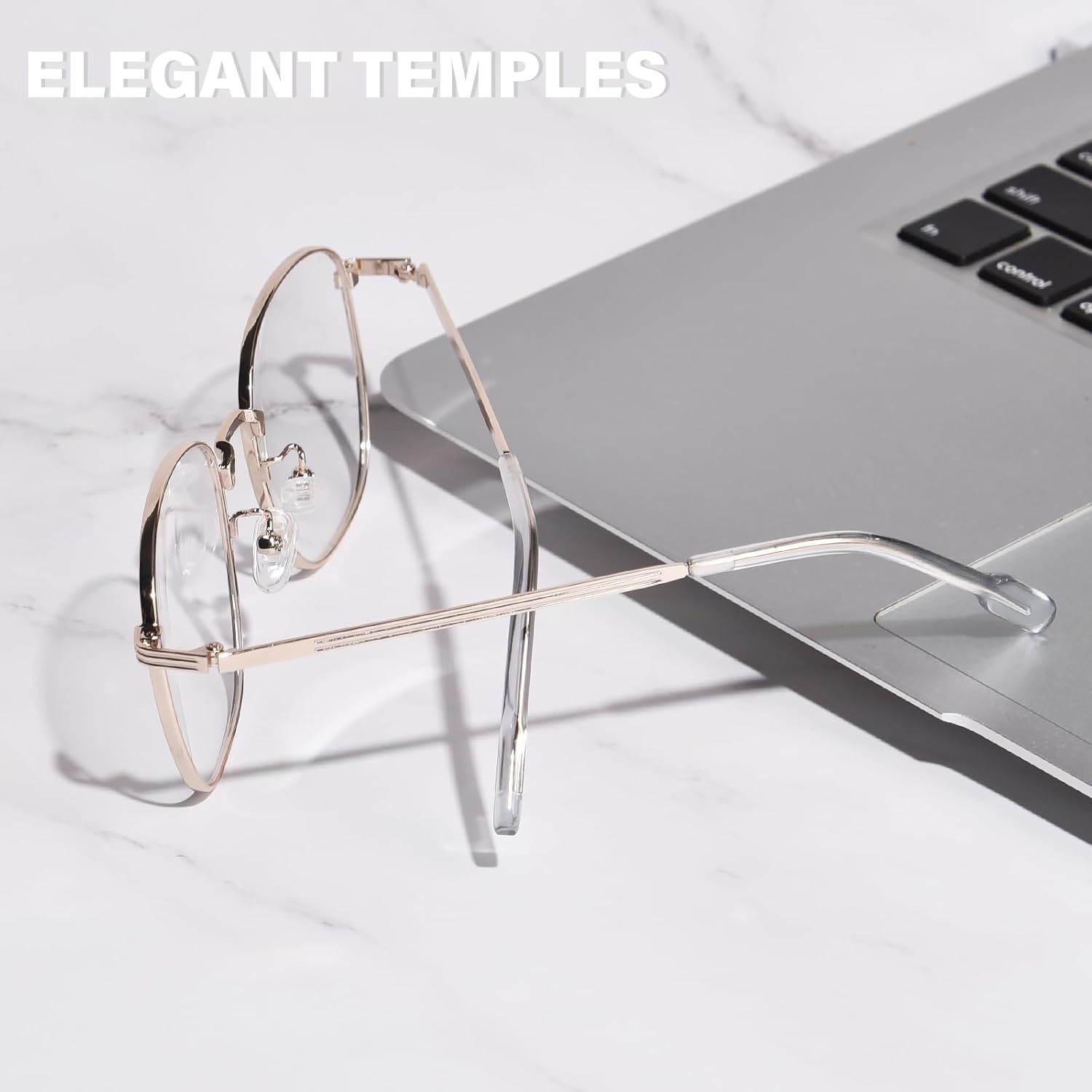 OPTOFENDY Lentes de bloqueo de luz azul de metal para mujeres y hombres, anteojos cuadrados para computadora, antifatiga ocular y protección UV