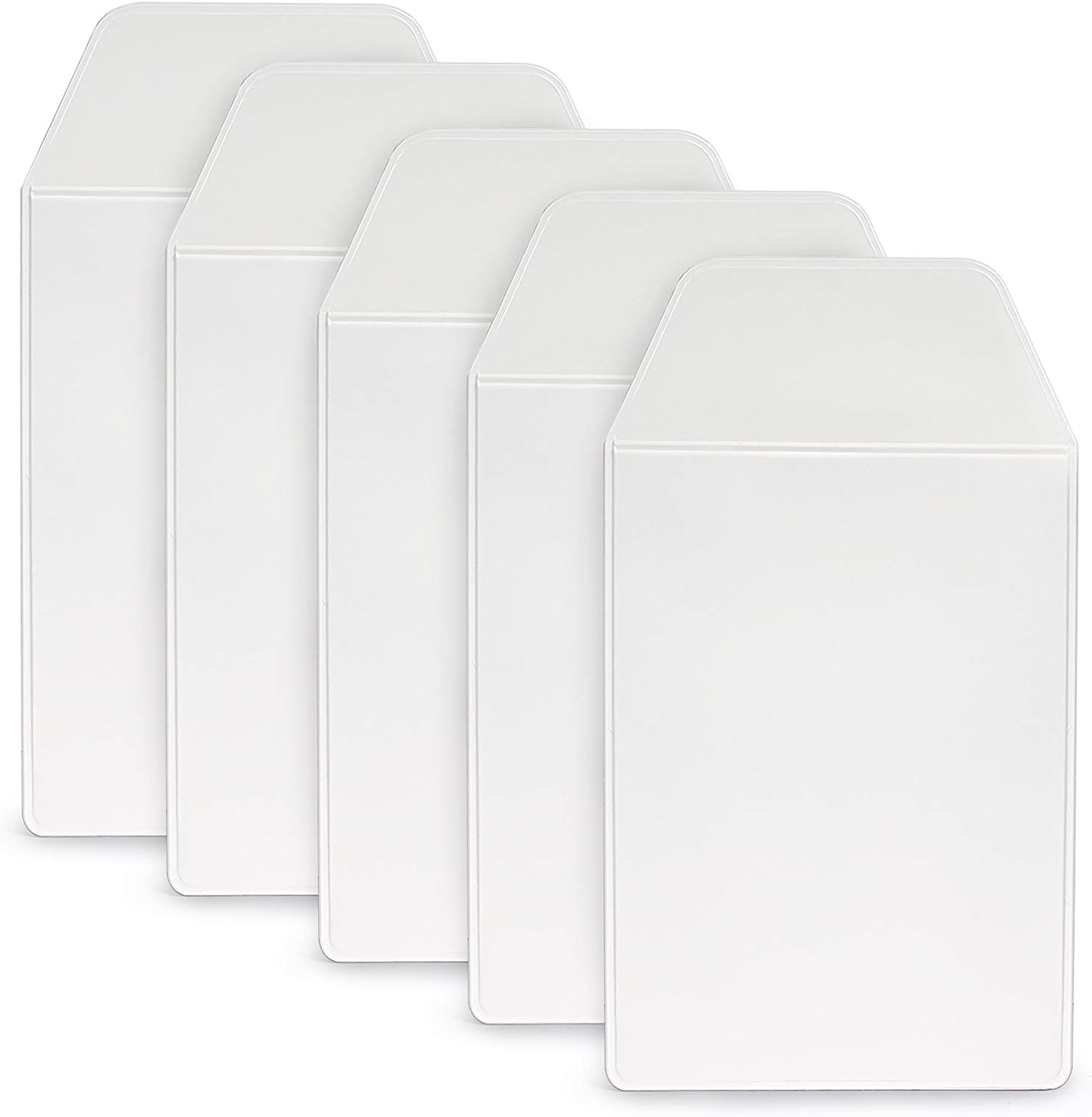 5 protectores de bolsillo gruesos sin solapa, color blanco plano, ideales para camisas y bolsillos delanteros de bata de laboratorio, para