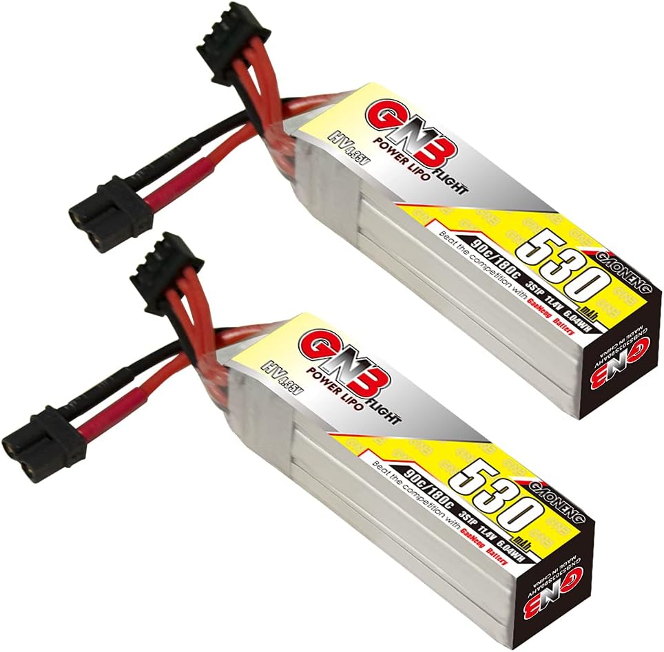 Gaoneng 2 unids GNB 3S 530mAh 11.4V HV LiPo batería tipo largo 90C XT30 enchufe LiHV alto voltaje para 2.5 pulgadas palillo de dientes Drone Torrent