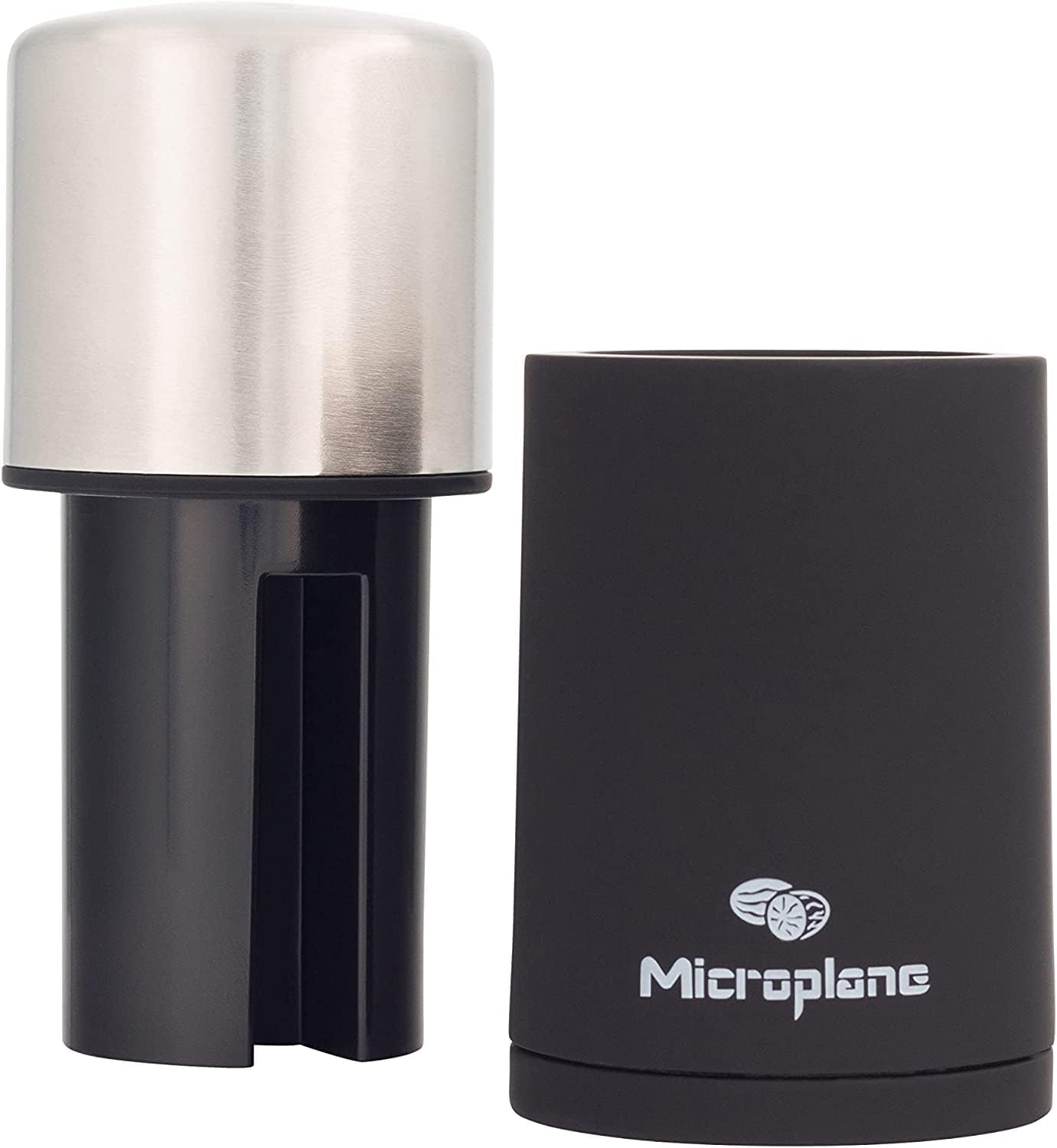 Microplane Molinillo manual de especias – Molinillo de canela y rallador de nuez moscada (acero inoxidable)