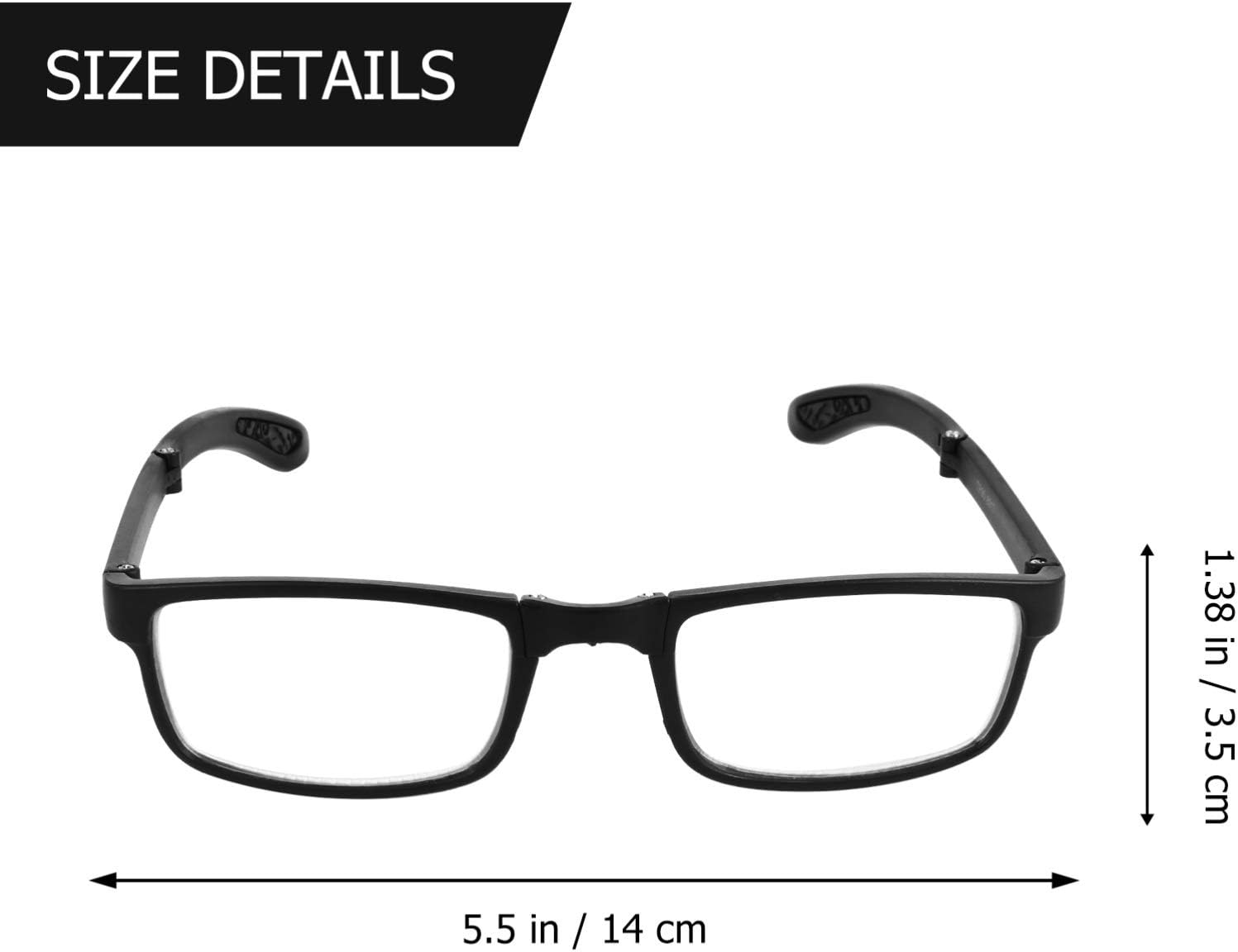 EXCEART – 1.0 gafas de miopía plegables gafas de lectura negras gafas de larga distancia con estuche portátil