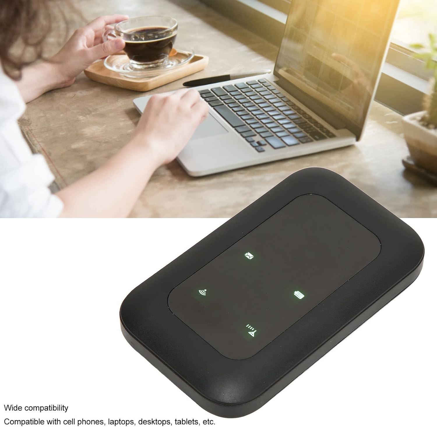 H806 Hotspot WiFi móvil portátil, pantalla inteligente LED, tarjeta multifuncional insertada de alta velocidad WiFi móvil Hotspot para viajes al