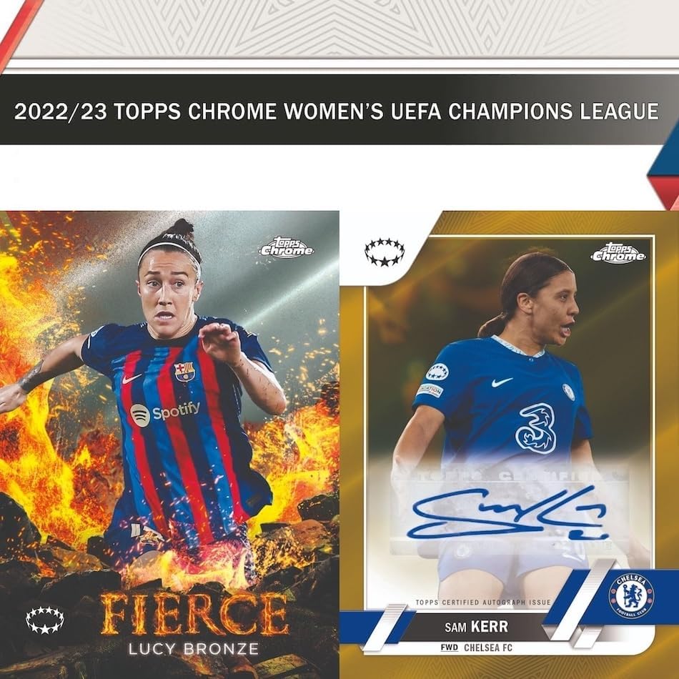 202223 Topps Chrome UEFA Women’s Champions League Soccer HOBBY box (20 pksbx)