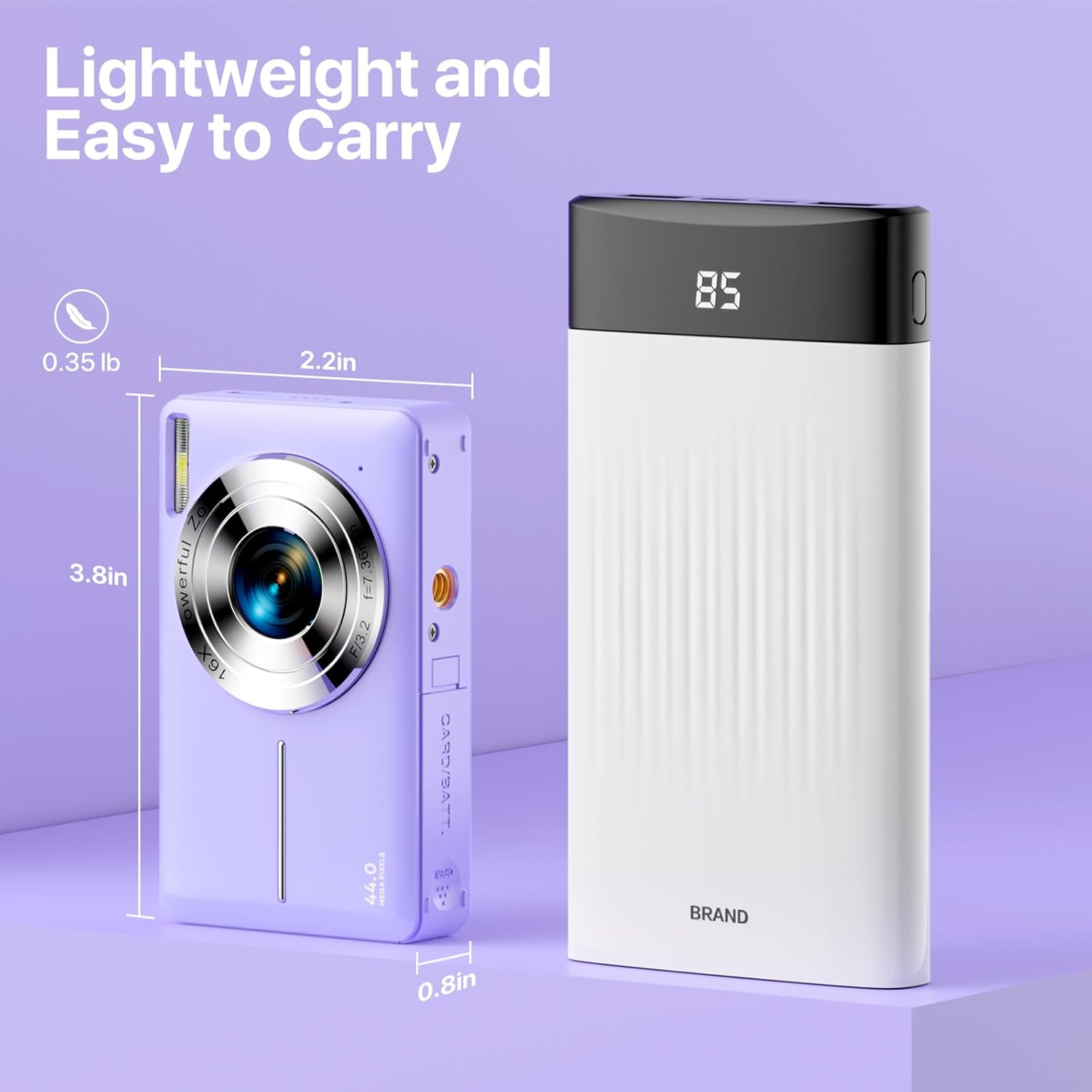 Cámara digital para niños 1080P con cordón (sin tarjeta SD), cámara digital de 44 MP para apuntar y disparar con zoom de 16X, cámara antivibración,