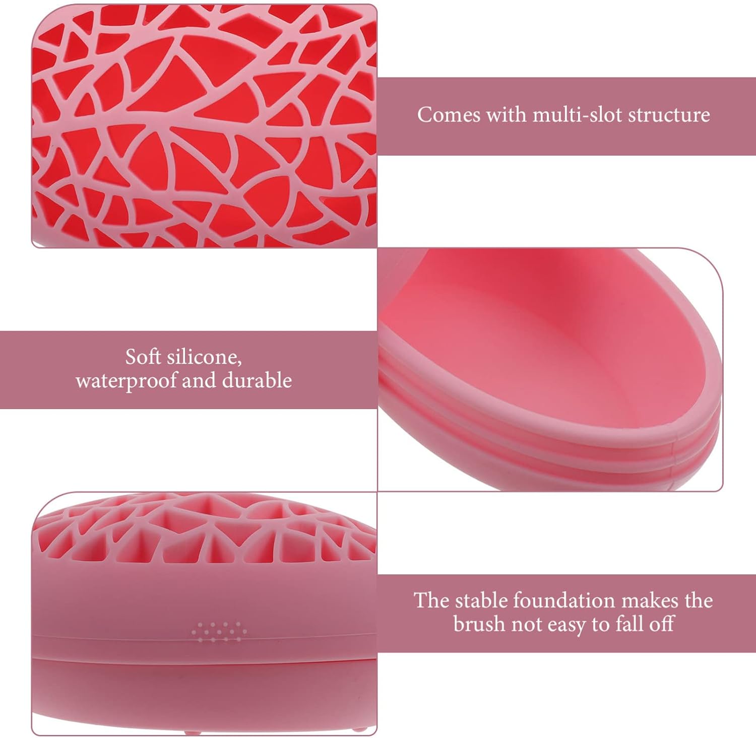 Zerodeko Soporte de silicona para brochas de maquillaje, soporte portátil para cosméticos de mesa, soporte de secado de brochas, estante de