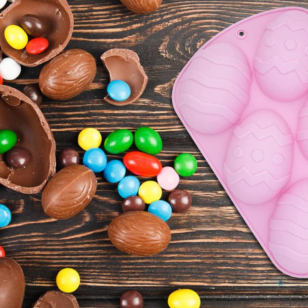 3 moldes de silicona de Pascua, molde grande 3D para huevos de avestruz gigante, helado, dulces, bomba de cacao, gelatina, jabón, moldes de hornear
