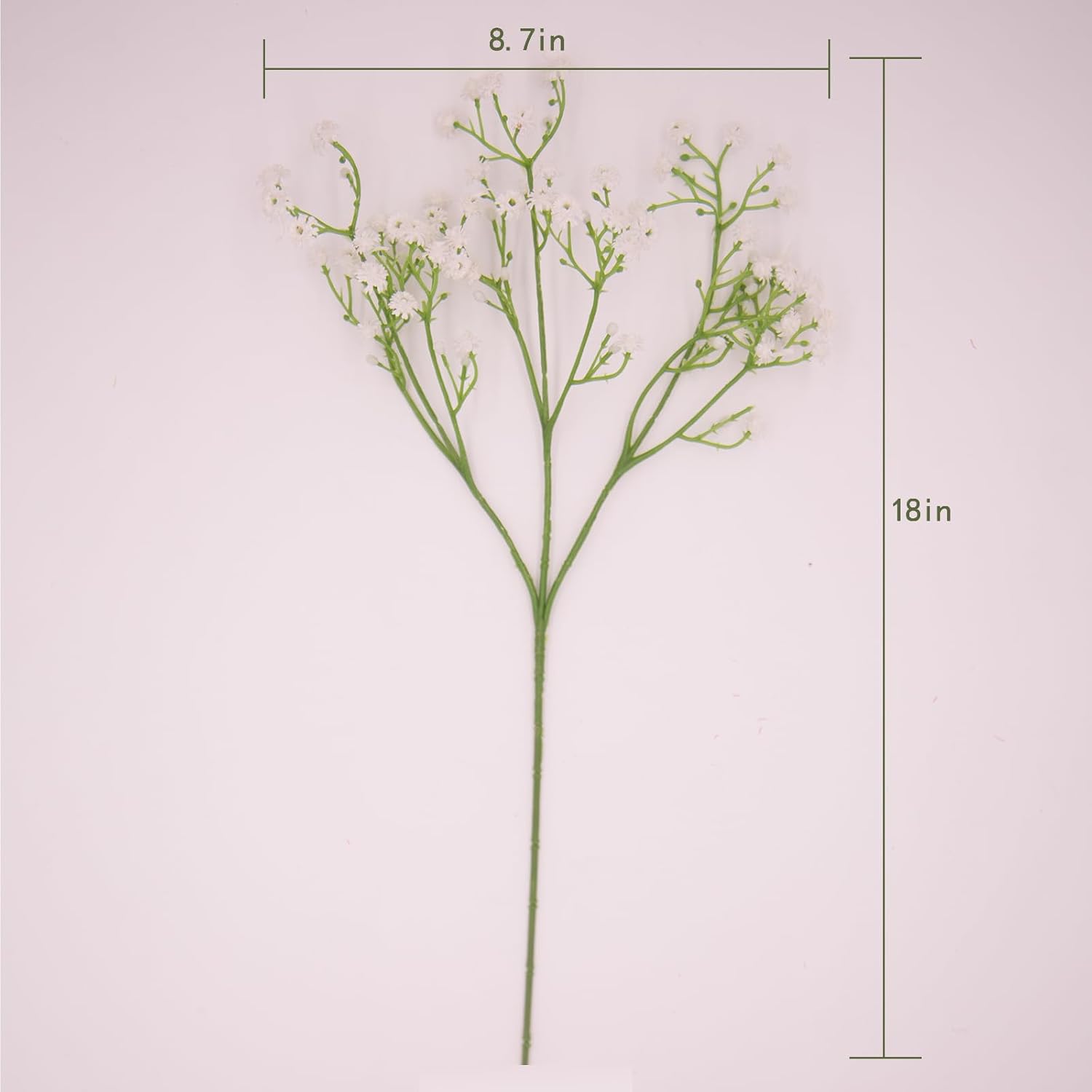 24 flores artificiales de aliento de bebé, flores de tacto real, ramo de flores falsas para bodas y decoración del hogar (blanco)
