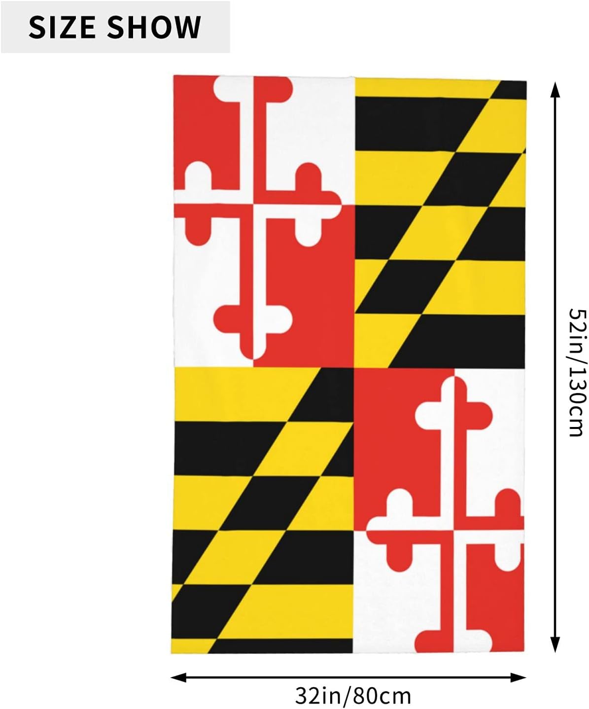 Toalla de playa de microfibra con diseño de acuarela colorida con bandera de Maryland, toalla de baño de gran tamaño para hombres y mujeres, toalla