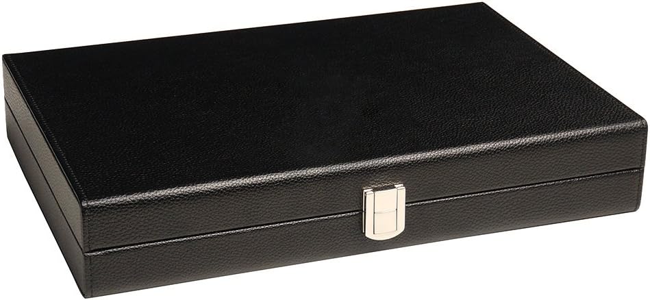 Juego de Backgammon Premium de 13 pulgadas, tamaño de viaje, pizarra negra, blanco y puntos de ron