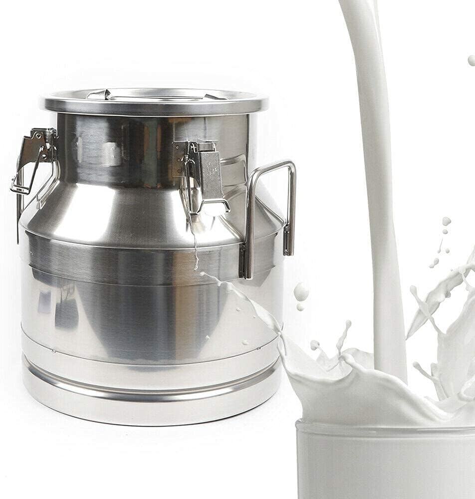 20L 5.25 galones de acero inoxidable lata de leche, jarra de leche cubo de vino cubo botella contenedor líquido almacenamiento Wtapa sellada de