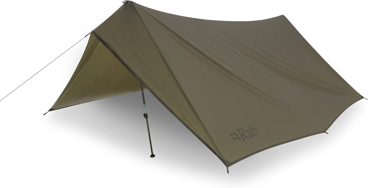 Rab Siltarp Plus Shelter – Lona ligera impermeable para tres personas para acampar y mochileros, color verde oliva, talla única