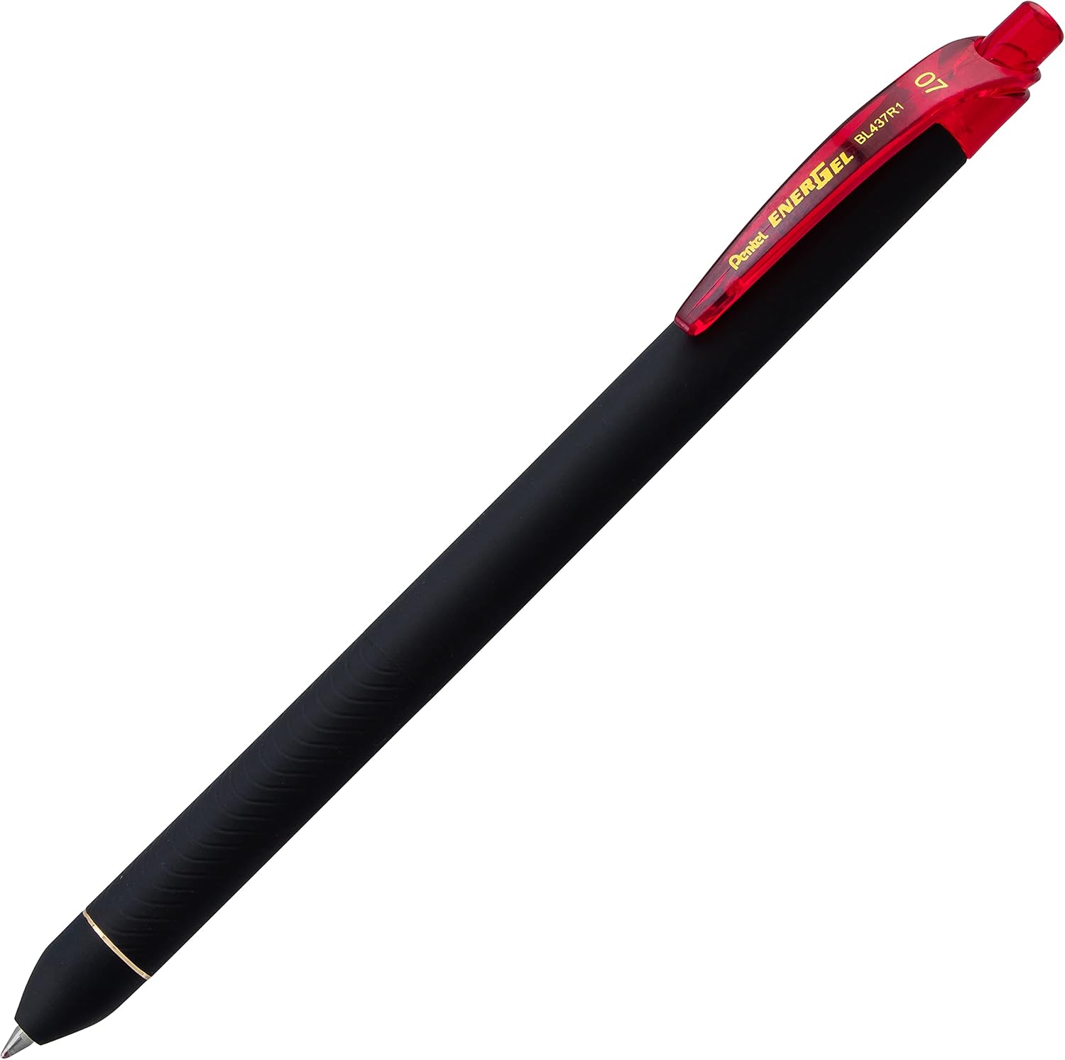 Pentel EnerGel Kuro – Bolígrafo de gel líquido, (punta de 132 pulgadas – 0.7 mm) línea media, tinta roja, paquete de 12 (BL437R1-B)