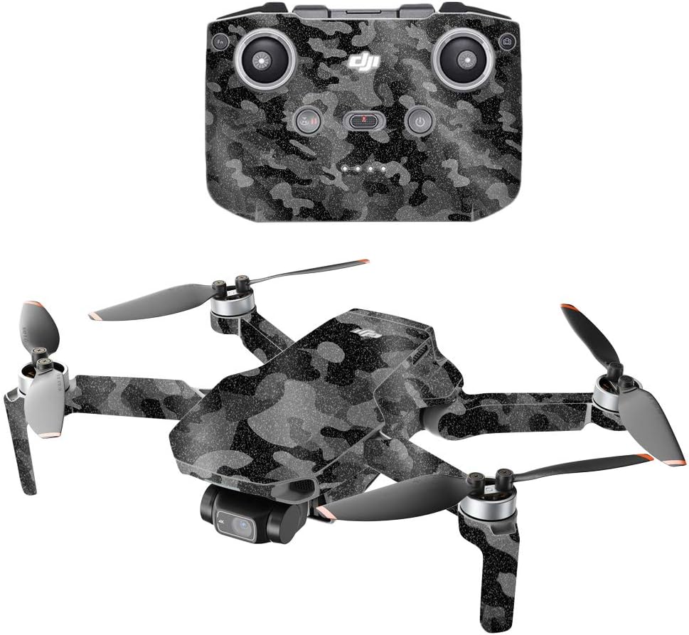 MightySkins Glitter brillante compatible con DJI Mini 2 Dron portátil – Camuflaje negro  Acabado de purpurina protector, duradero de alto brillo
