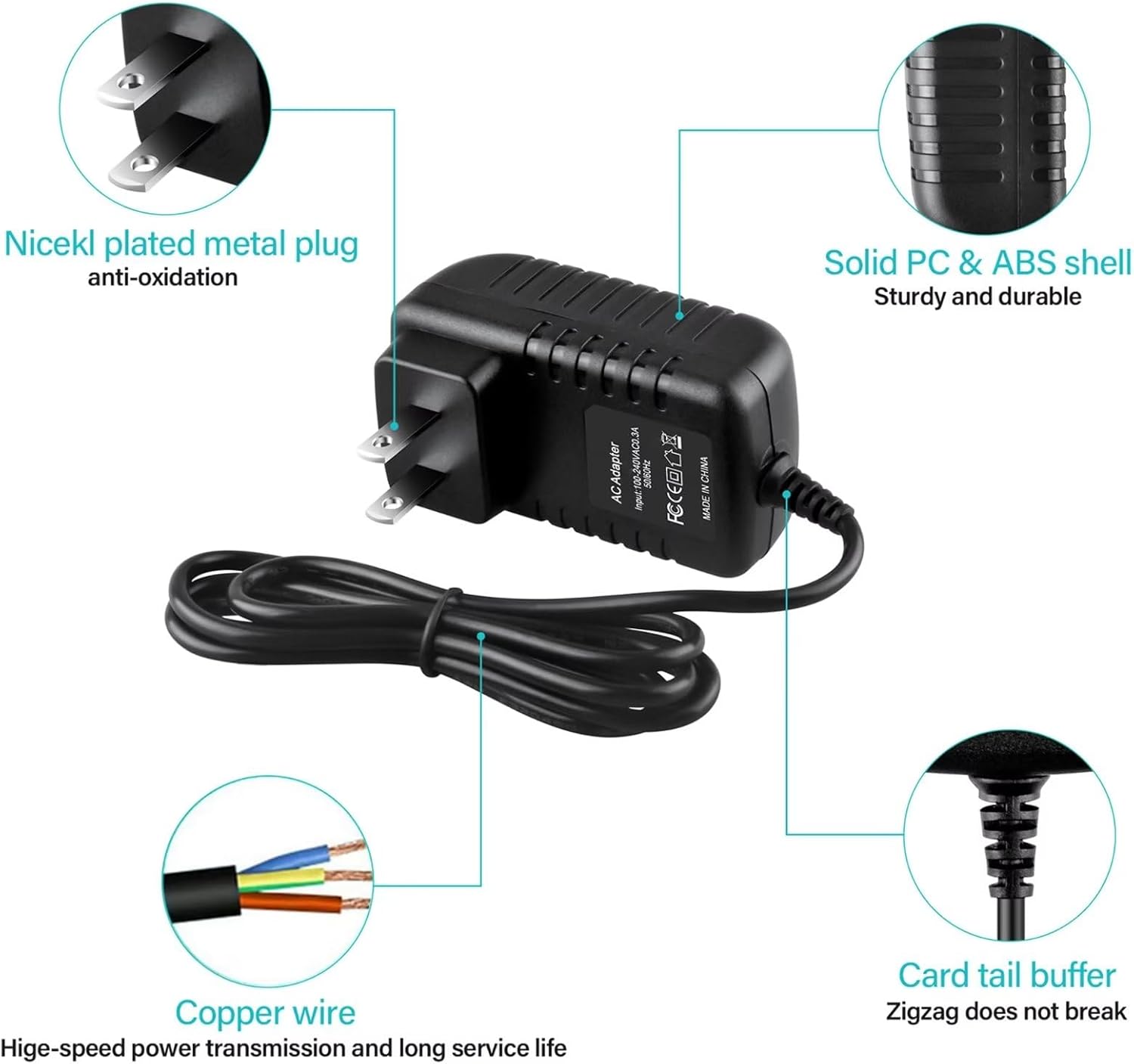 kybate Adaptador de CA para Uniden Bearcat NASCAR BC350C BC205XLT BC 400XLT Escáner de policía